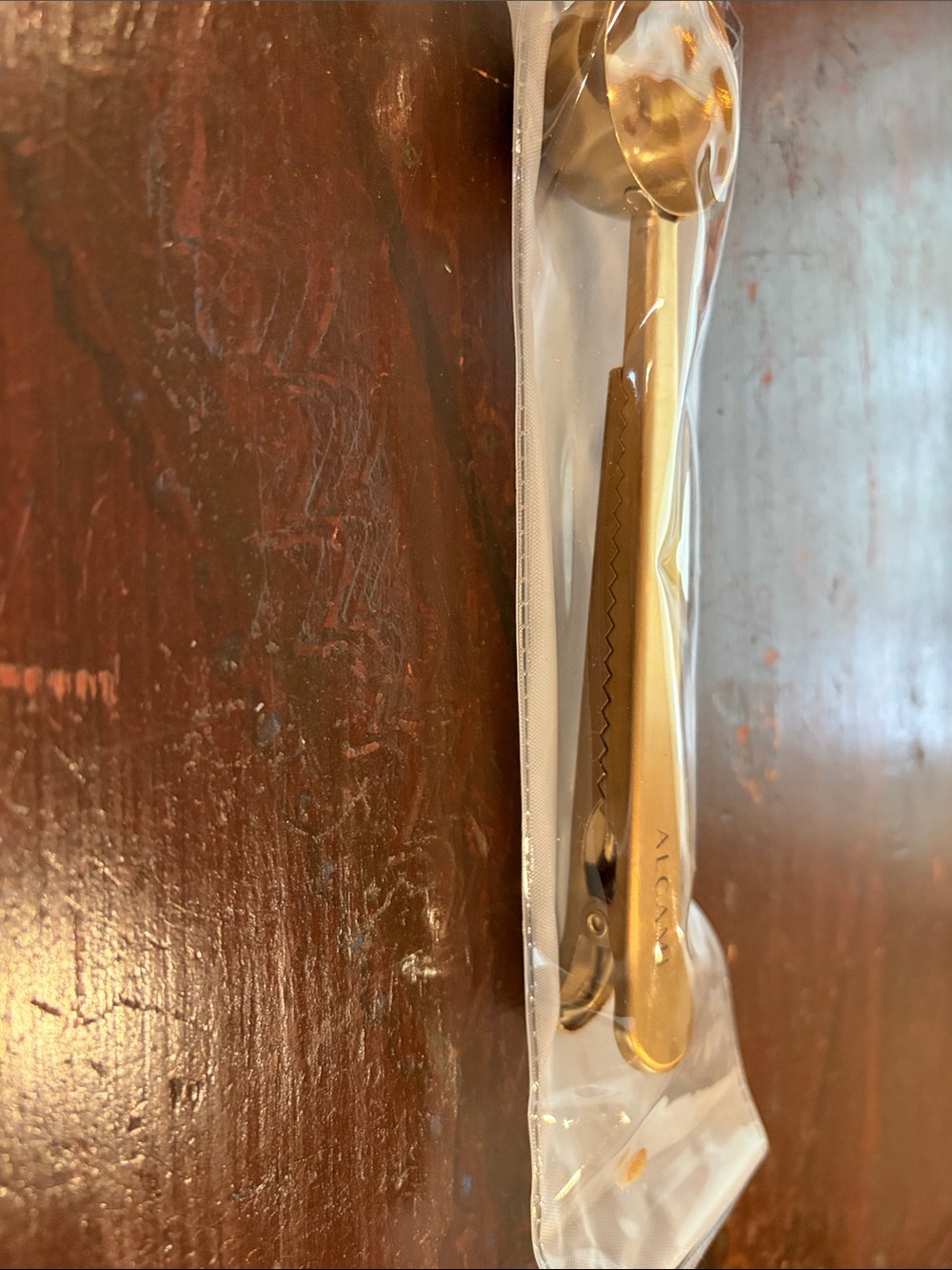 Gold colour Alcami Coffee Scoop Spoon with clip - Metal Measuring Spoon - Picture 3 of 4